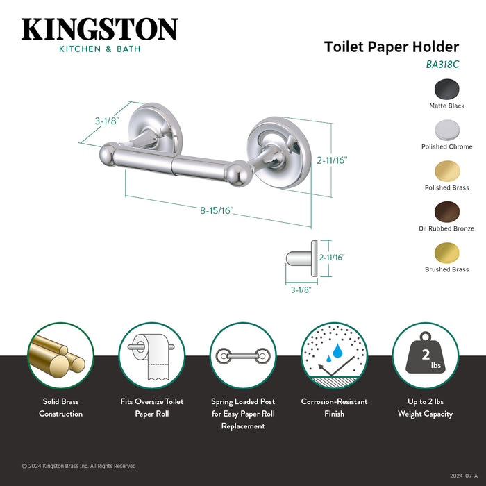 Kingston Brass BA318ORB Classic Toilet Paper Holder, Oil Rubbed Bronze