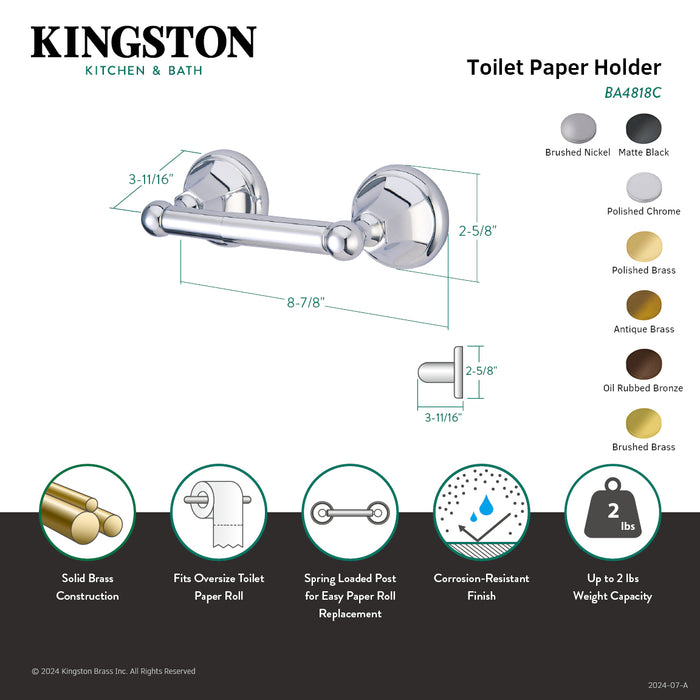 Kingston Brass BA4818ORB Metropolitan Toilet Paper Holder, Oil Rubbed Bronze