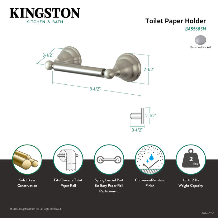 Kingston Brass BA5568SN Royale Toilet Paper Holder, Brushed Nickel