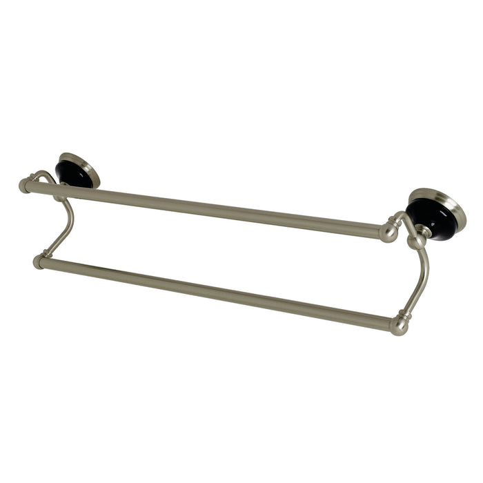 Kingston Brass BA9113BN Water Onyx 24 in. Dual Towel Bar, Brushed Nickel