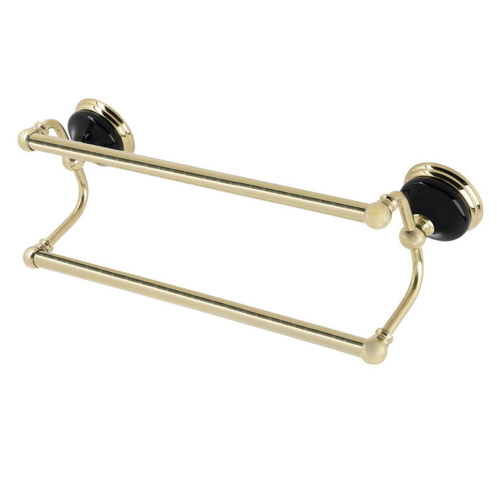 Kingston Brass BA91318PB Water Onyx 18 in. Dual Towel Bar, Polished Brass