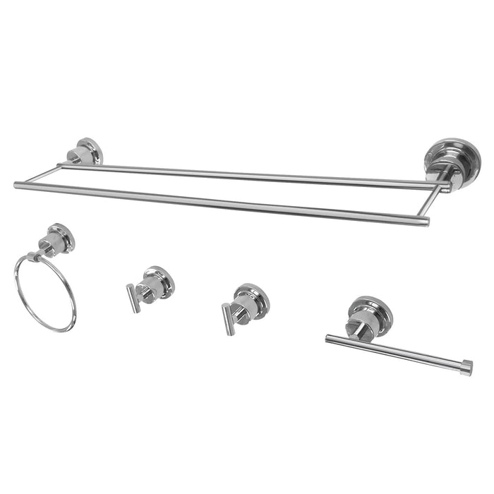 Kingston Brass BAH821318478C Concord 5-Piece Bathroom Accessory Set, Polished Chrome