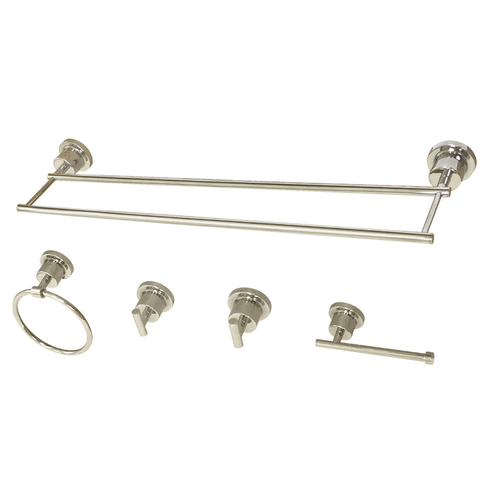 Kingston Brass BAH821330478PN Concord 5-Piece Bathroom Accessory Set, Polished Nickel