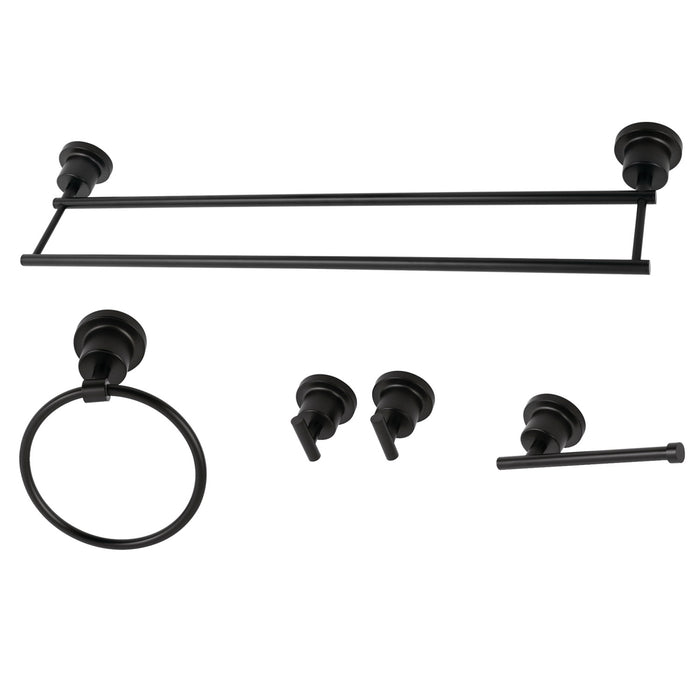 Kingston Brass BAH8213478MB Concord 5-Piece Bathroom Accessory Sets, Matte Black