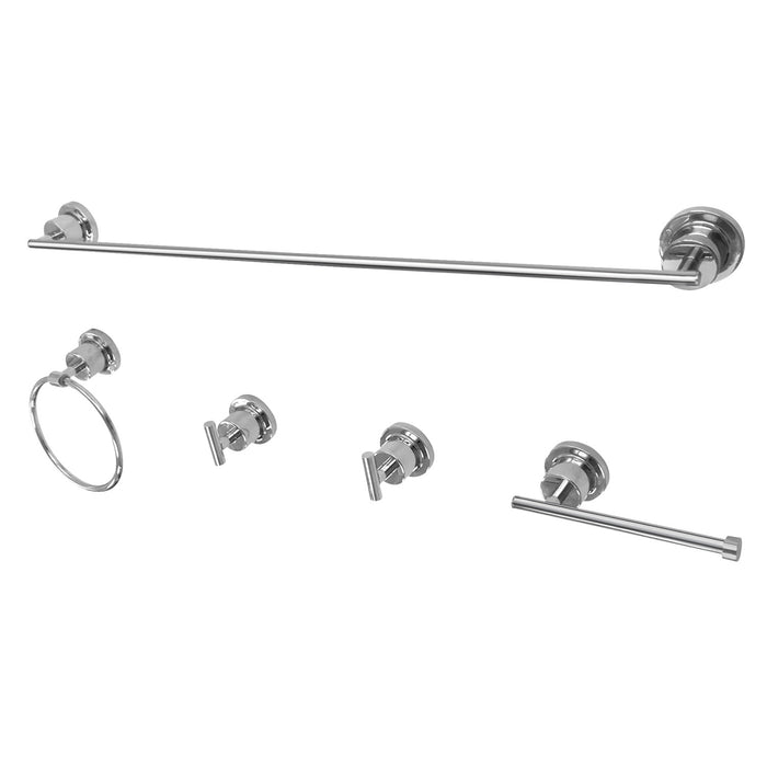 Kingston Brass BAH8230478C Concord 5-Piece Bathroom Accessory Set, Polished Chrome