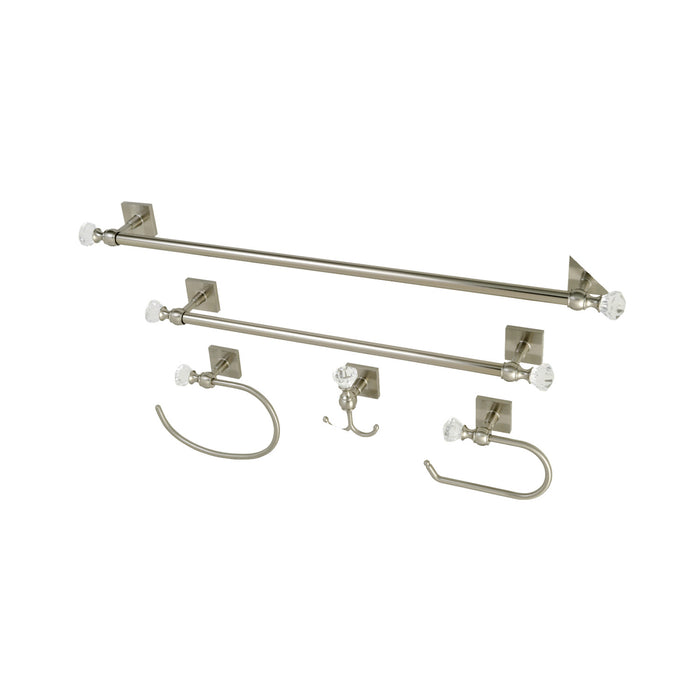 Kingston Brass BAHK70512478SN 5-Piece Bathroom Accessory Combo, Brushed Nickel