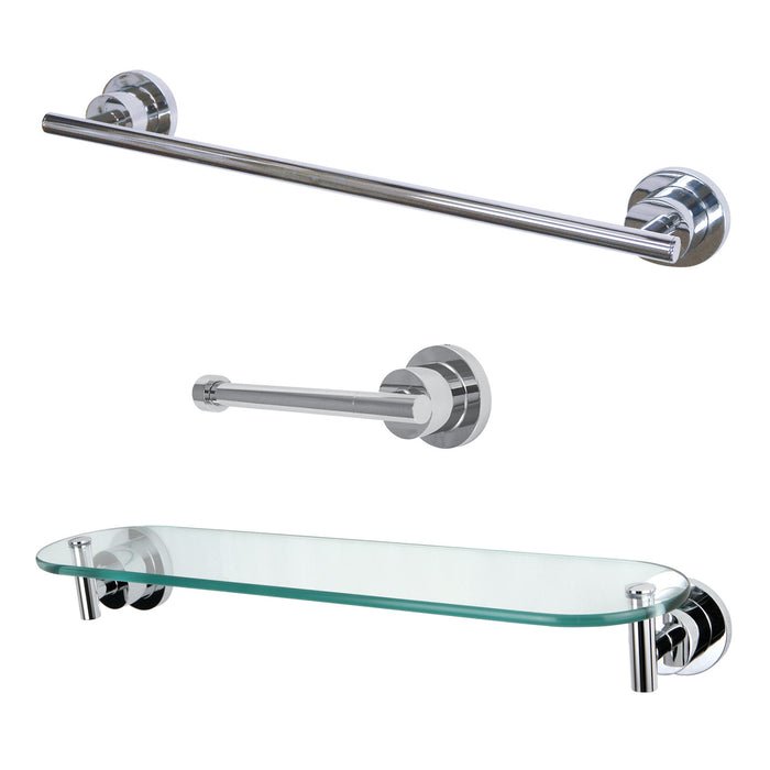 Kingston Brass BAK821289C 3-Piece Bathroom Accessories Set, Polished Chrome