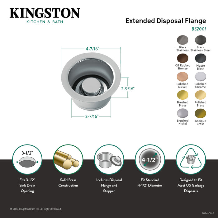 Kingston Brass BS2005 Extended Disposal Flange, Oil Rubbed Bronze