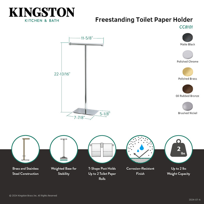 Kingston Brass CC8105 Claremont Freestanding Toilet Paper Stand, Oil Rubbed Bronze