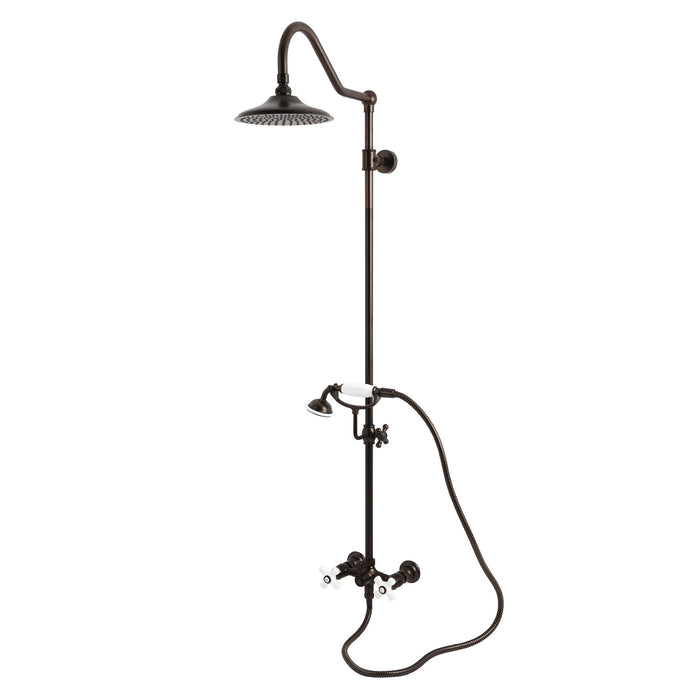 Kingston Brass CCK3665PX Kingston Wall Mount Rain Drop Shower System, Oil Rubbed Bronze