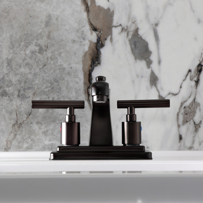 Kingston Brass FB4645CML Manhattan 4 in. Centerset Bathroom Faucet with Pop-Up Drain, Oil Rubbed Bronze