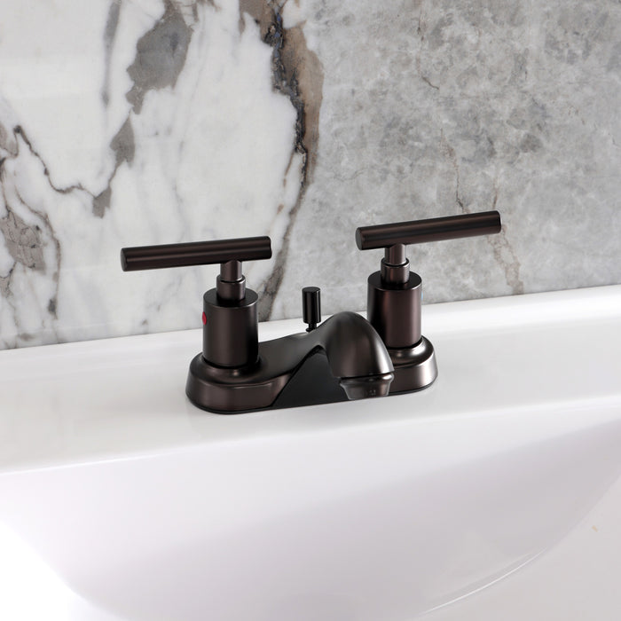 Kingston Brass FB5625CML Manhattan 4 in. Centerset Bathroom Faucet with Pop-Up Drain, Oil Rubbed Bronze