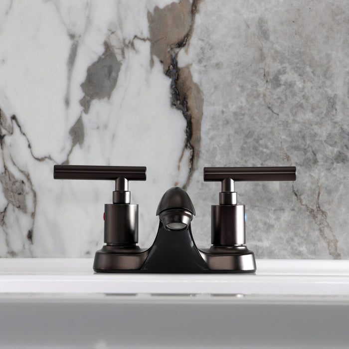 Kingston Brass FB5625CML Manhattan 4 in. Centerset Bathroom Faucet with Pop-Up Drain, Oil Rubbed Bronze