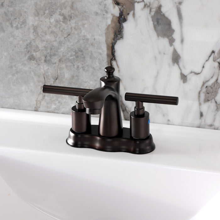 Kingston Brass FB7615CML Manhattan 4 in. Centerset Bathroom Faucet with Pop-Up Drain, Oil Rubbed Bronze