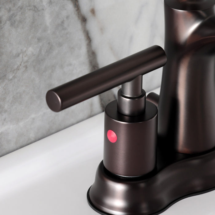 Kingston Brass FB7615CML Manhattan 4 in. Centerset Bathroom Faucet with Pop-Up Drain, Oil Rubbed Bronze