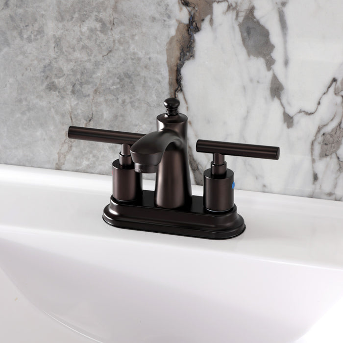 Kingston Brass FB7625CML Manhattan 4 in. Centerset Bathroom Faucet with Pop-Up Drain, Oil Rubbed Bronze