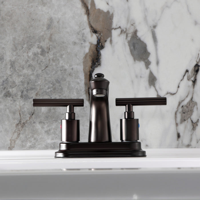 Kingston Brass FB7625CML Manhattan 4 in. Centerset Bathroom Faucet with Pop-Up Drain, Oil Rubbed Bronze