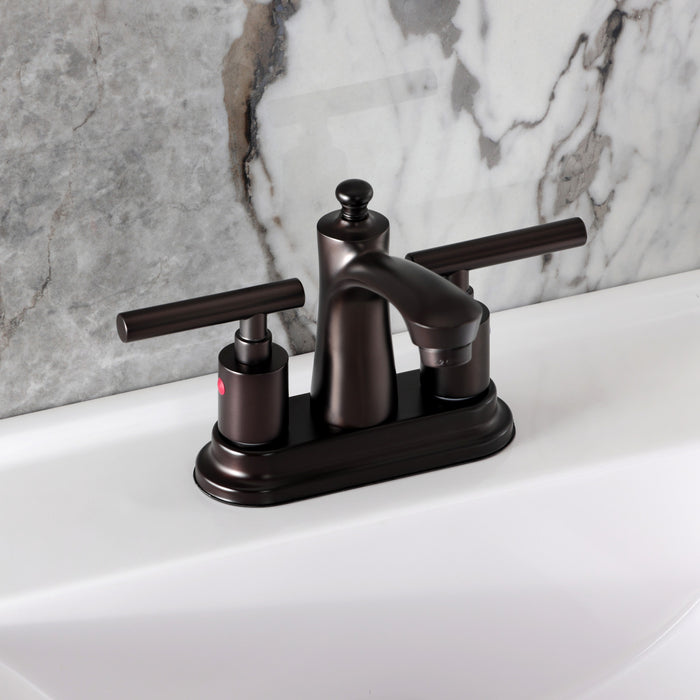 Kingston Brass FB7625CML Manhattan 4 in. Centerset Bathroom Faucet with Pop-Up Drain, Oil Rubbed Bronze