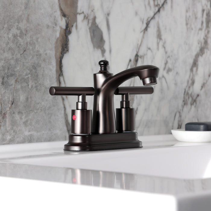 Kingston Brass FB7625CML Manhattan 4 in. Centerset Bathroom Faucet with Pop-Up Drain, Oil Rubbed Bronze