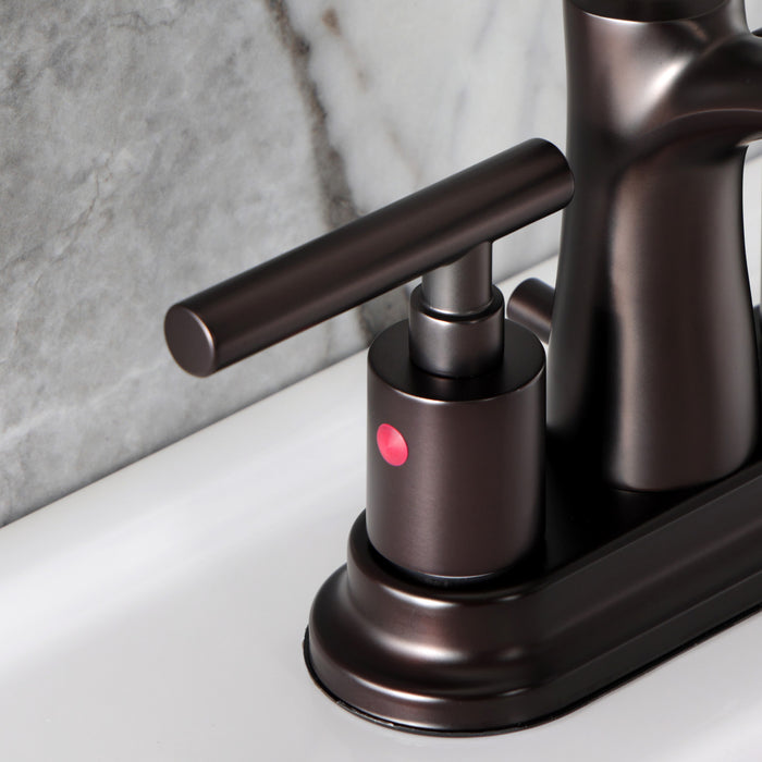 Kingston Brass FB7625CML Manhattan 4 in. Centerset Bathroom Faucet with Pop-Up Drain, Oil Rubbed Bronze