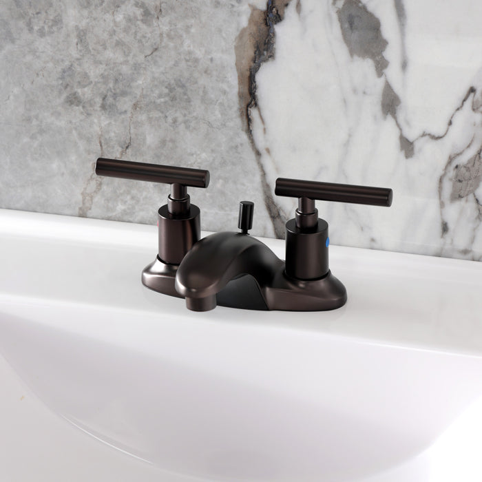 Kingston Brass FB8625CML Manhattan 4 in. Centerset Bathroom Faucet with Pop-Up Drain, Oil Rubbed Bronze