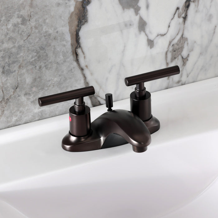 Kingston Brass FB8625CML Manhattan 4 in. Centerset Bathroom Faucet with Pop-Up Drain, Oil Rubbed Bronze