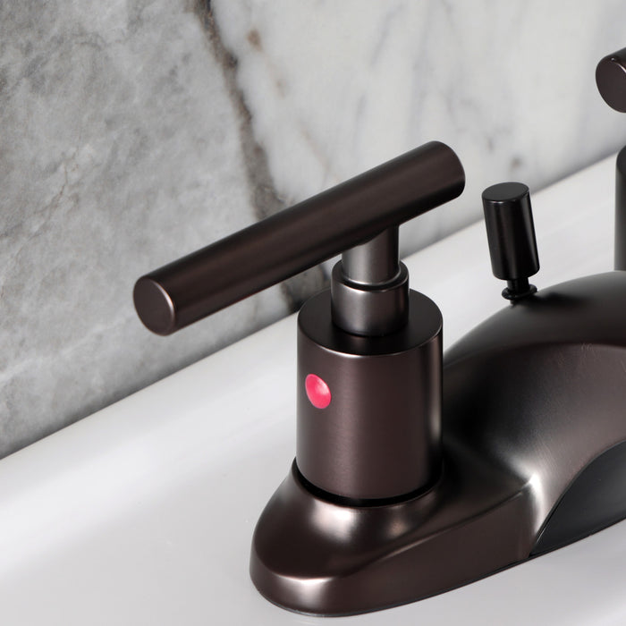 Kingston Brass FB8625CML Manhattan 4 in. Centerset Bathroom Faucet with Pop-Up Drain, Oil Rubbed Bronze