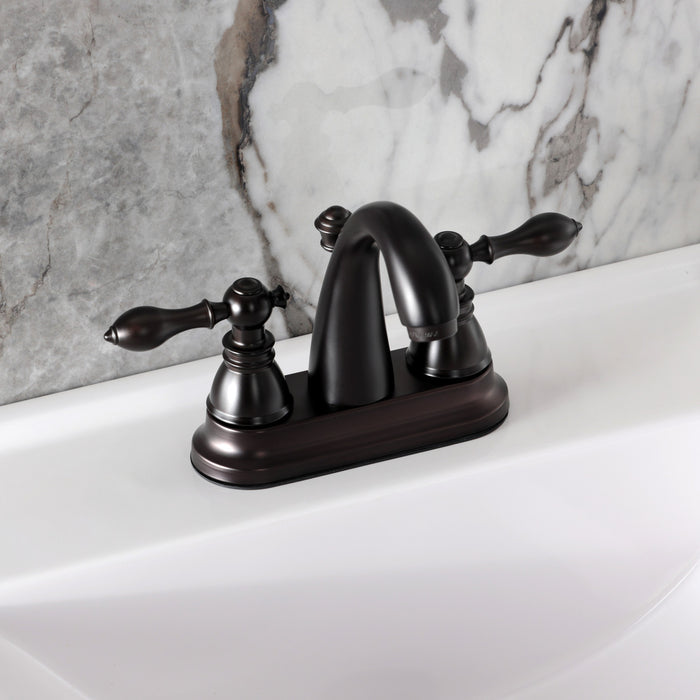 Fauceture FSY5615ACL American Classic 4 in. Centerset Bathroom Faucet with Plastic Pop-Up, Oil Rubbed Bronze