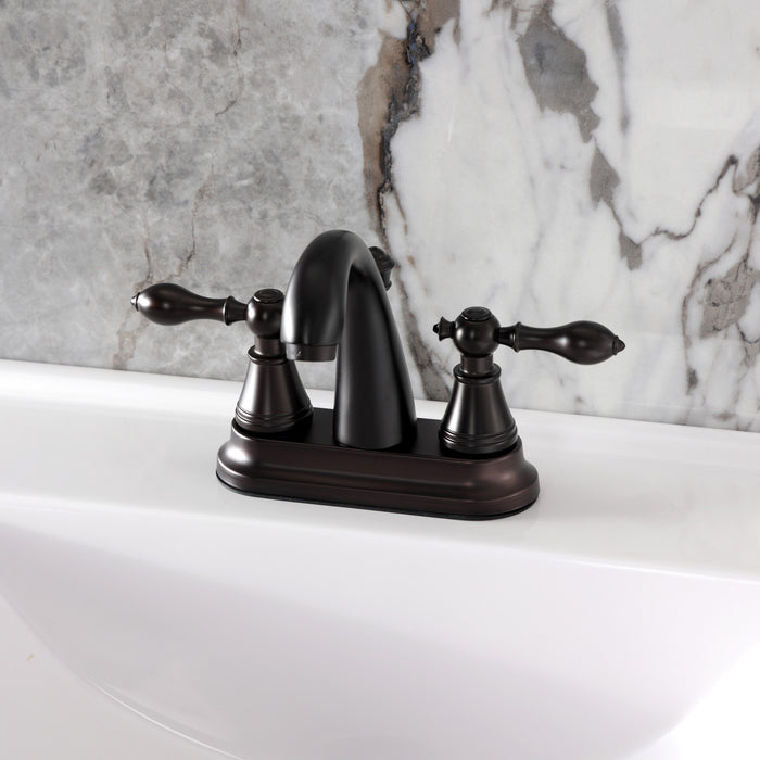 Fauceture FSY7615AL English Classic 4 in. Centerset Bathroom Faucet with Retail Pop-Up, Oil Rubbed Bronze