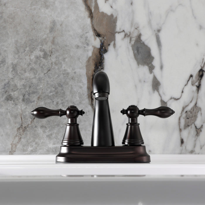 Fauceture FSY7615AL English Classic 4 in. Centerset Bathroom Faucet with Retail Pop-Up, Oil Rubbed Bronze