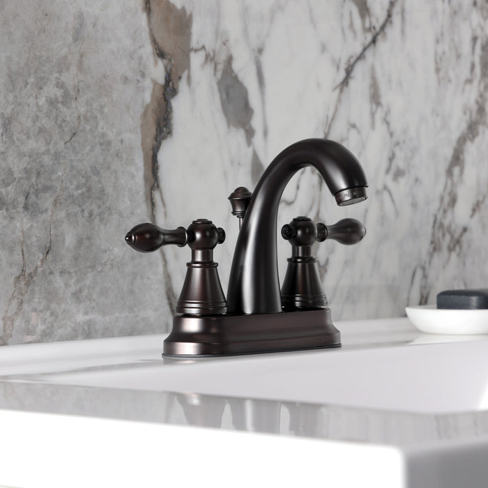 Fauceture FSY7615AL English Classic 4 in. Centerset Bathroom Faucet with Retail Pop-Up, Oil Rubbed Bronze