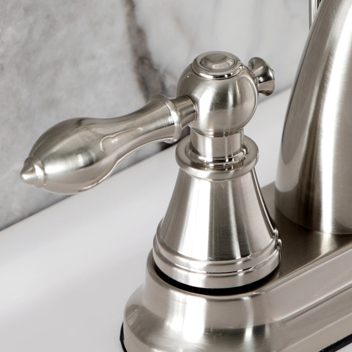 Fauceture FSY7618AL English Classic 4 in. Centerset Bathroom Faucet with Retail Pop-Up, Brushed Nickel