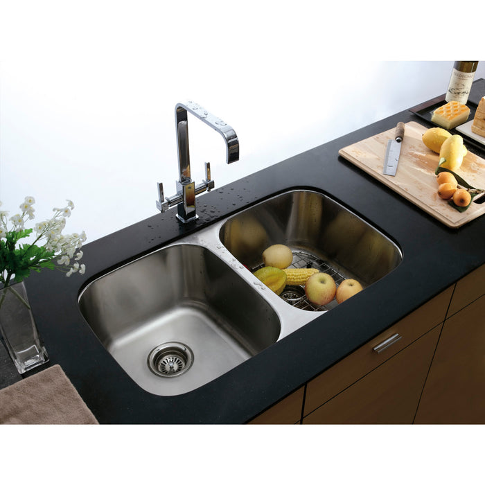 Gourmetier GKUD32194 Undermount Double Bowl Kitchen Sink, Brushed