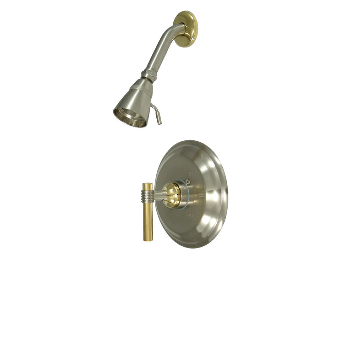 Kingston Brass KB2639MLSO Milano Single-Handle Pressure Balanced Shower Faucet, Brushed Nickel/Polished Brass