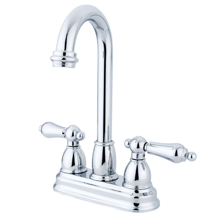 Kingston Brass KB3491AL Restoration 4" Centerset Bar Faucet, Polished Chrome