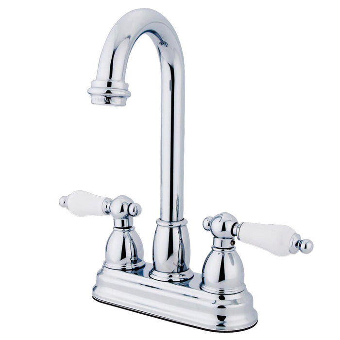 Kingston Brass KB3491PL Restoration 4" Centerset Bar Faucet, Polished Chrome