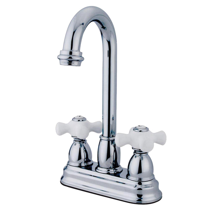 Kingston Brass KB3491PX Restoration 4" Centerset Bar Faucet, Polished Chrome