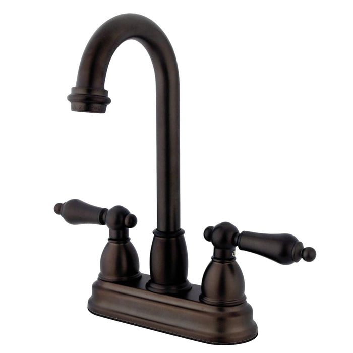 Kingston Brass KB3495AL Restoration 4" Centerset Bar Faucet, Oil Rubbed Bronze