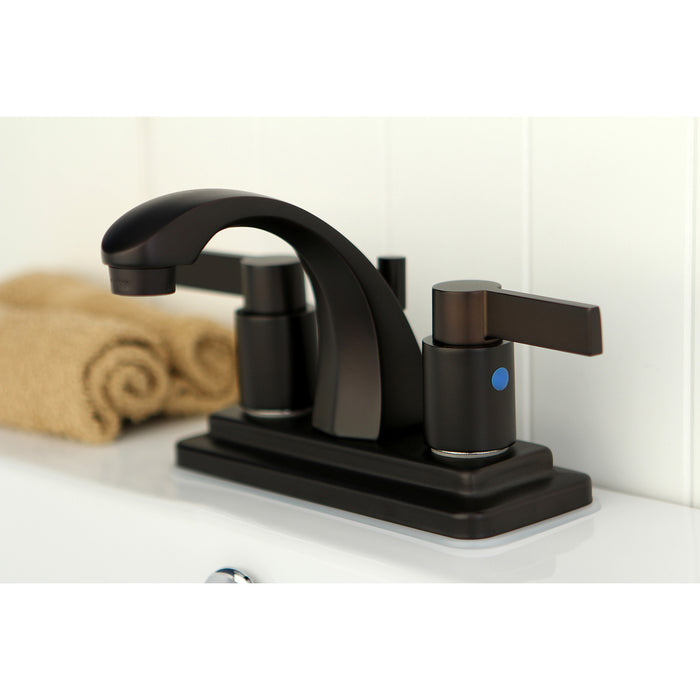 Kingston Brass KB4645NDL NuvoFusion 4 in. Centerset Bathroom Faucet, Oil Rubbed Bronze