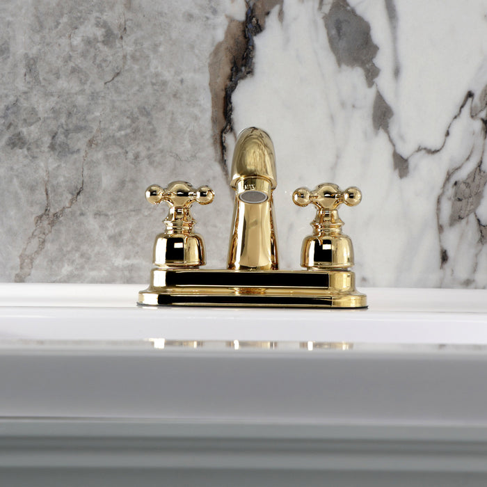 Kingston Brass KB5612AX 4 in. Centerset Bathroom Faucet, Polished Brass