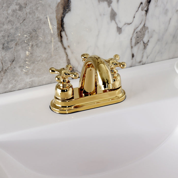 Kingston Brass KB5612AX 4 in. Centerset Bathroom Faucet, Polished Brass