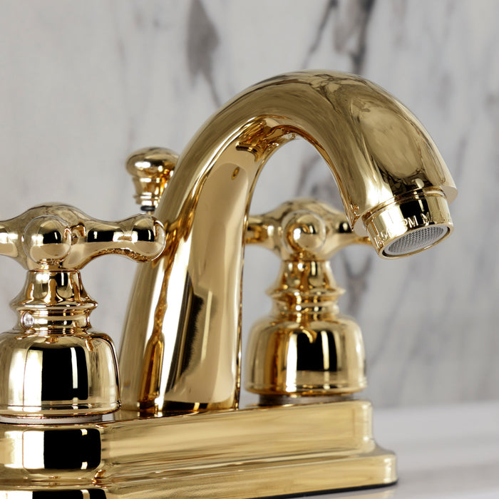 Kingston Brass KB5612AX 4 in. Centerset Bathroom Faucet, Polished Brass