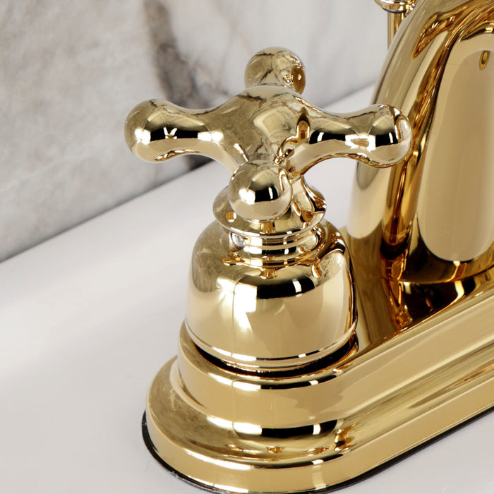 Kingston Brass KB5612AX 4 in. Centerset Bathroom Faucet, Polished Brass