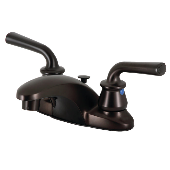 Kingston Brass KB625RXLB Restoration 4-Inch Centerset Bathroom Faucet with Brass Pop-Up, Oil Rubbed Bronze