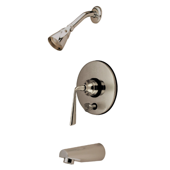 Kingston Brass KB86980ZL Silver Sage Tub & Shower Faucet with Diverter, Brushed Nickel