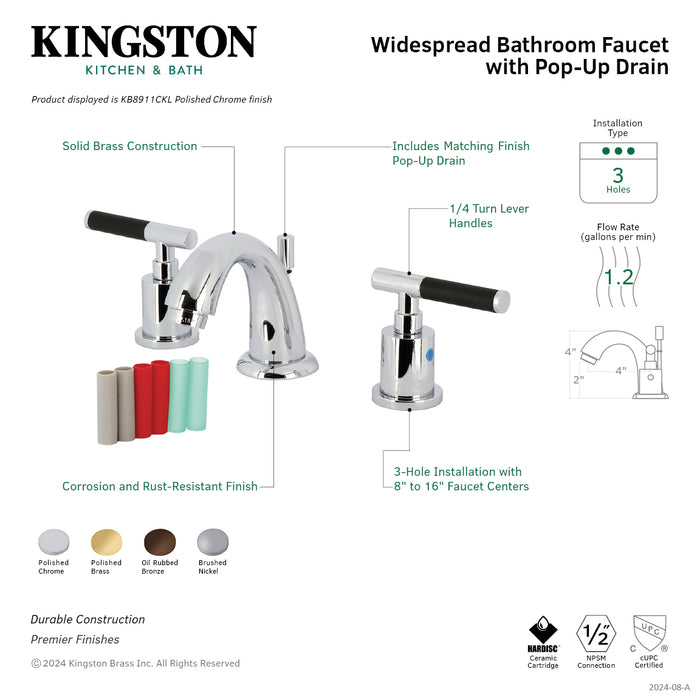 Kingston Brass KB8915CKL Kaiser Widespread Bathroom Faucets with Pop-Up Drain, Oil Rubbed Bronze