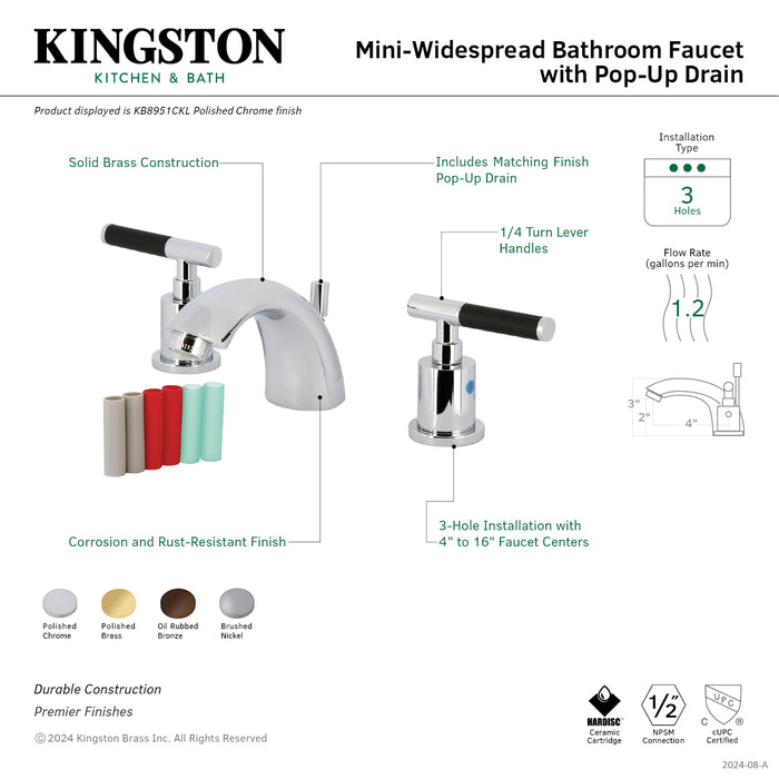 Kingston Brass KB8955CKL Kaiser Mini-Widespread Bathroom Faucet with Pop-Up Drain, Oil Rubbed Bronze