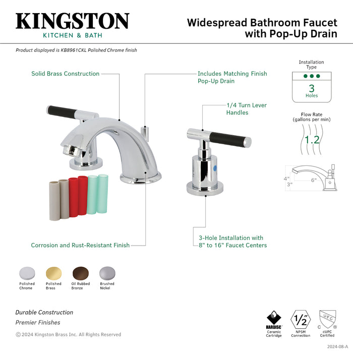 Kingston Brass KB8965CKL Kaiser Widespread Bathroom Faucets with Pop-Up Drain, Oil Rubbed Bronze