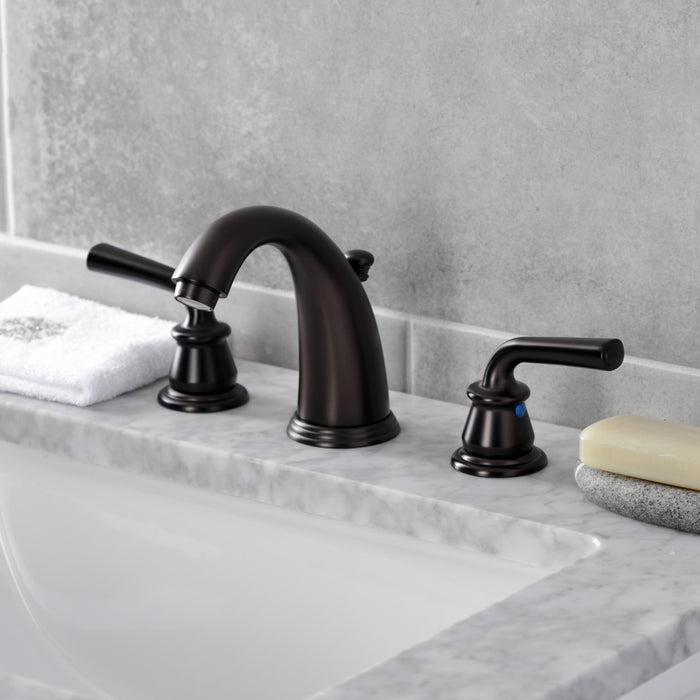 Kingston Brass KB985RXL Restoration Widespread Bathroom Faucet with Pop-Up Drain, Oil Rubbed Bronze