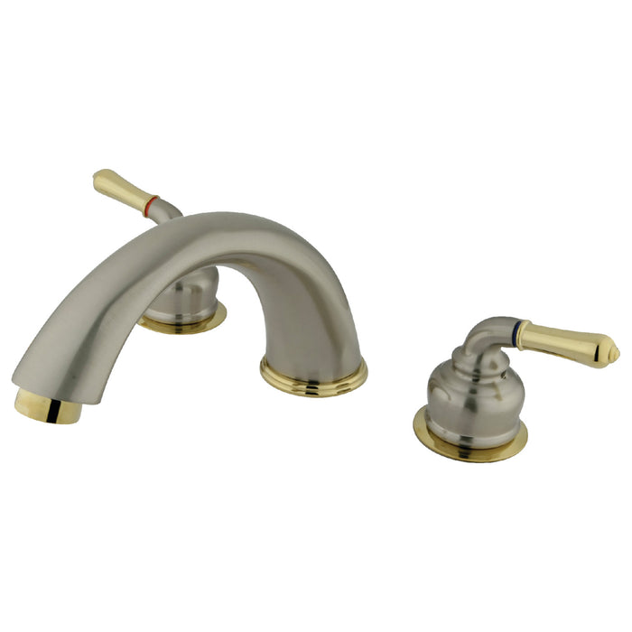 Kingston Brass KC369 Magellan Two-Handle Roman Tub Faucet, Brushed Nickel/Polished Brass